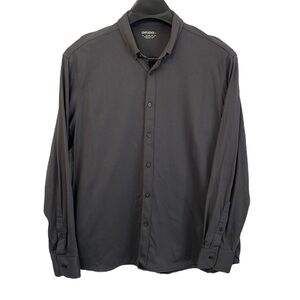 UNTUCKit Huber Size XL grey long sleeve button down‎ smooth knit polo shirt.